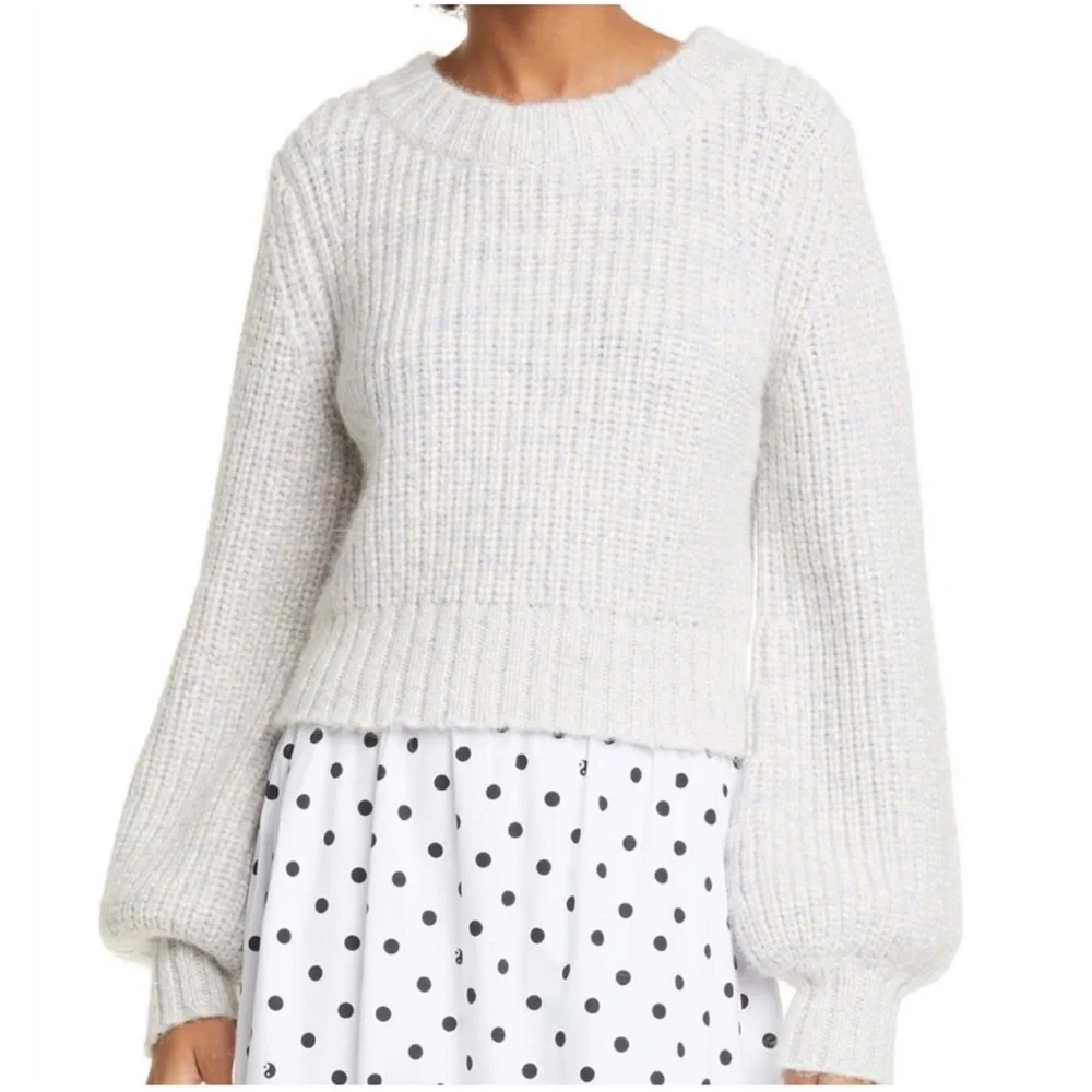 STAUD Inu Balloon Sleeves Sweater - Cloud